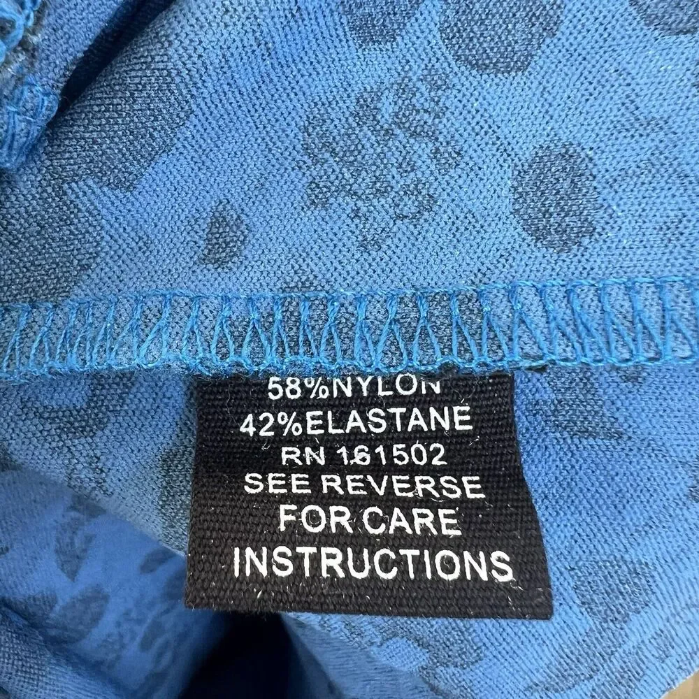 J Peterman Secret Keeper Midi Dress Blue Floral Ruched Sides Long Slv Midi Sz 8 - Picture 5 of 5